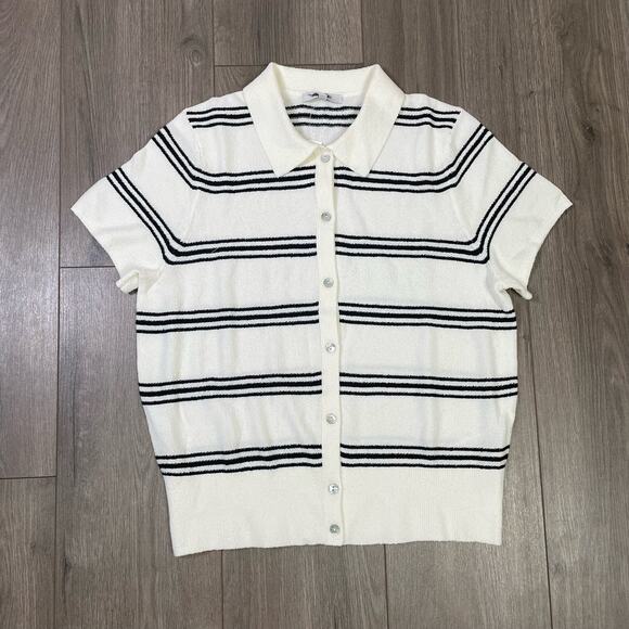 Madewell Polo Sweater Striped Tee Button Up Short Sleeve Shirt US Womens XXS New - Picture 3 of 8